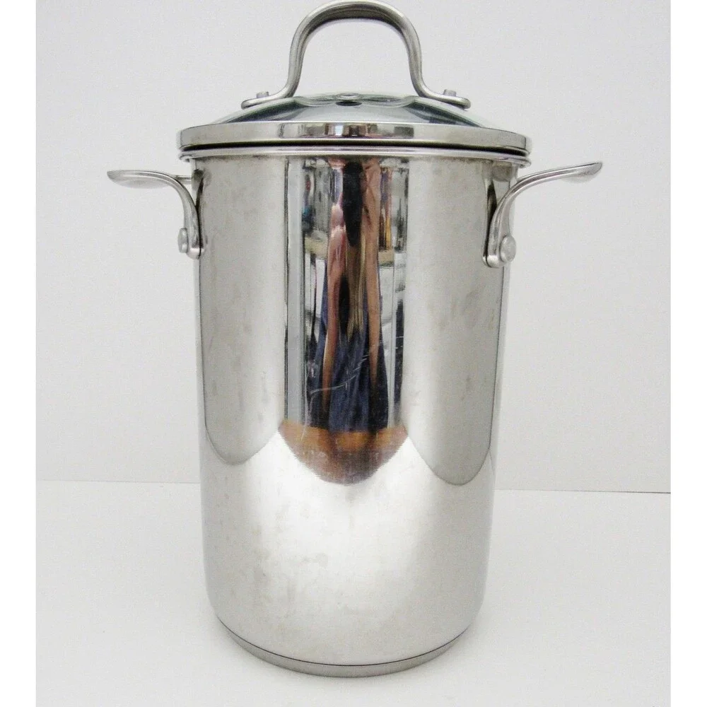 CRATE & BARREL Stainless Steel Asparagus Vegetable Pasta Steamer Pot 3 qt.